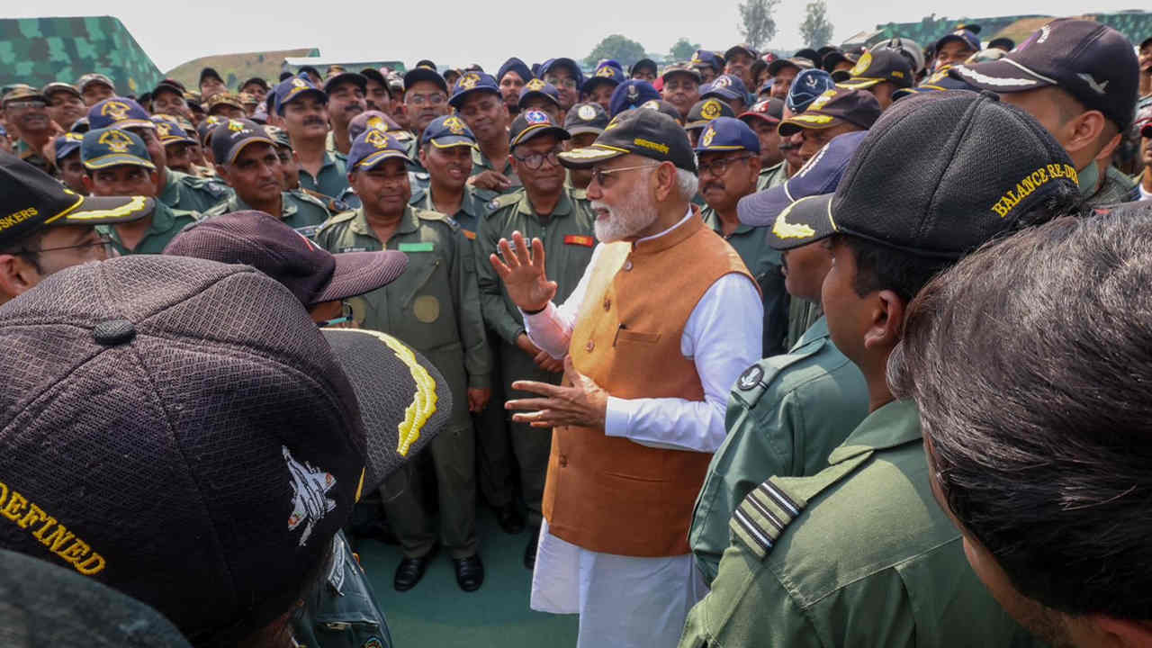 PM Narendra Modi Visits Soldiers At Adampur Airbase